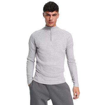 Светр River Island half zip sweater gray