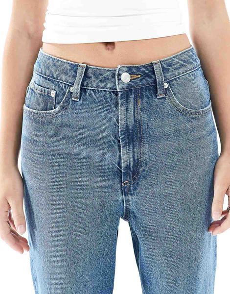 Джинси Asos Design high rise mom jeans mid blue