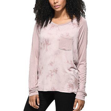 Лонгслів Empyre Topanga Mauve Tie Dye Long Sleeve V-Neck T-Shirt 0001458 фото