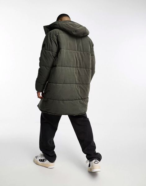 Куртка Only & Sons longline puffer multi pockets khaki