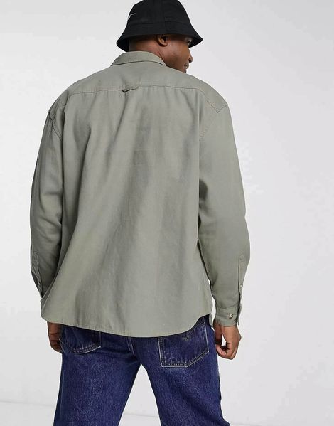 Сорочка Asos Design oversized denim shirt khaki