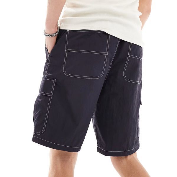 Шорти Asos Design cargo shorts belt detail navy