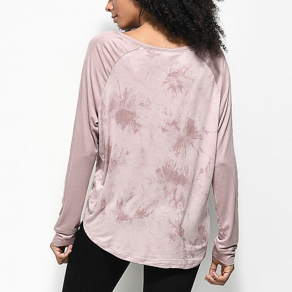 Лонгслів Empyre Topanga Mauve Tie Dye Long Sleeve V-Neck T-Shirt 0001458 фото