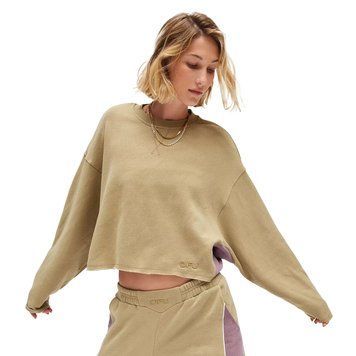 Світшот Out From Under Cozy Vibes Colorblocked Crew Neck Pullover Olive