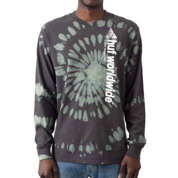 Лонгслів HUF Peak Slant Wash LS Shirt Black