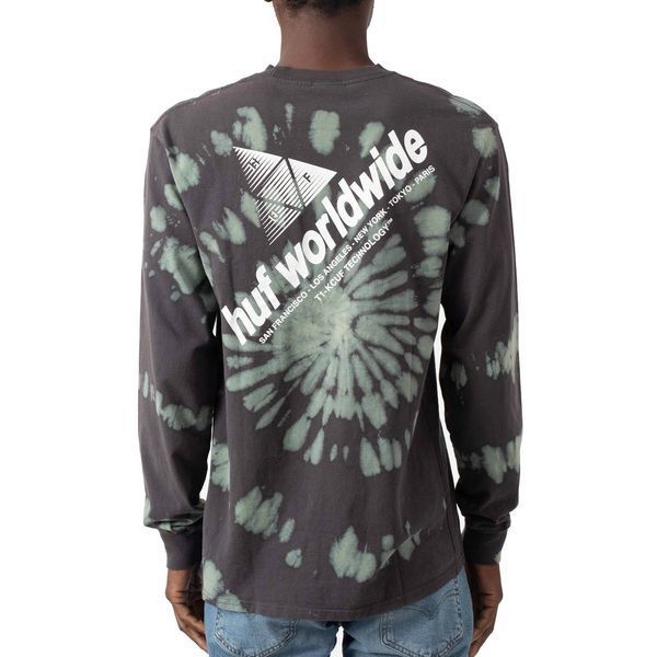 Лонгслів HUF Peak Slant Wash LS Shirt Black