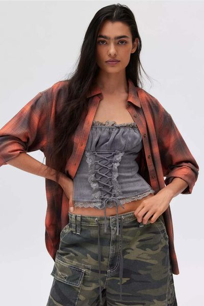 Сорочка BDG Rick Boyfriend Flannel Shirt Red