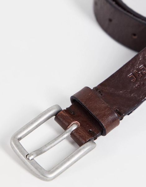 Ремінь Jack & Jones leather belt brown