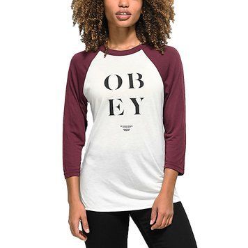 Лонгслів OBEY See Clearly Cream & Port Royal Baseball T-Shirt