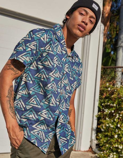 Сорочка RSQ Printed Button Up Shirt Blue