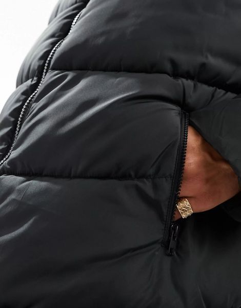 Куртка Asos Design oversized longline puffer jacket black