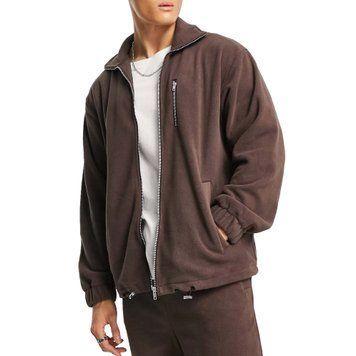 Флісова кофта ADPT oversized zip through fleece chocolate