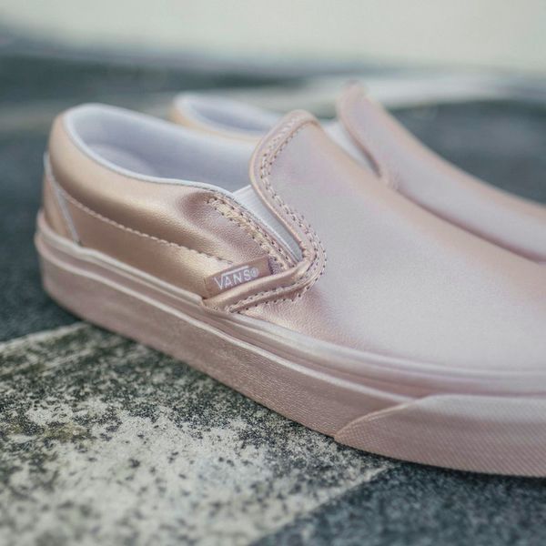 Кеди сліпони Vans Classic Slip-On Metallic Sidewall Rose Gold