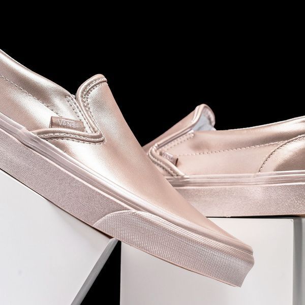 Кеди сліпони Vans Classic Slip-On Metallic Sidewall Rose Gold