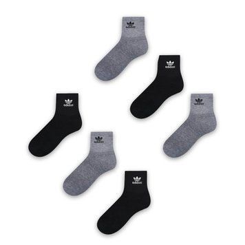Шкарпетки Adidas Originals Trefoil 6-Pack Quarter socks black and gray (Комплект)