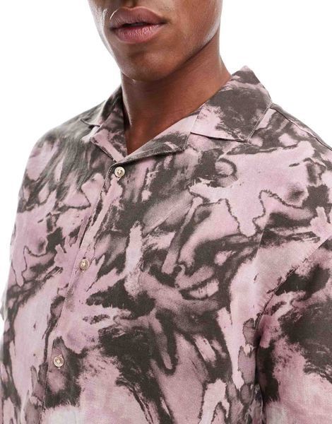 Сорочка Pull&Bear floral print shirt dusky pink