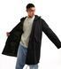 Парка Asos Design parka camo print borg lining black