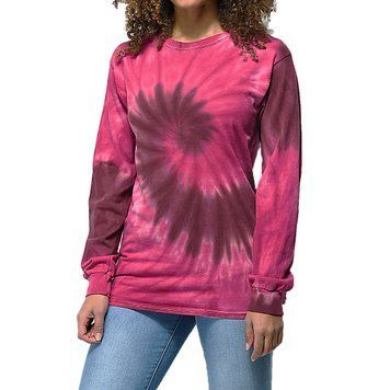 Лонгслів Zine Monroe Pink & Red Spiral Tie Dye Long Sleeve T-Shirt 0001473 фото