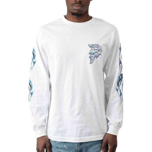 Лонгслів Primitive Dirty P Chrome Flames LS Shirt White