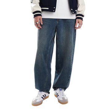 Джинси Pull&Bear balloon fit seam detail jeans mid blue