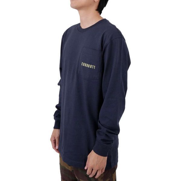 Лонгслів Carhartt Loose Fit Heavyweight Long Sleeve Pocket Tough Graphic T-Shirt Navy