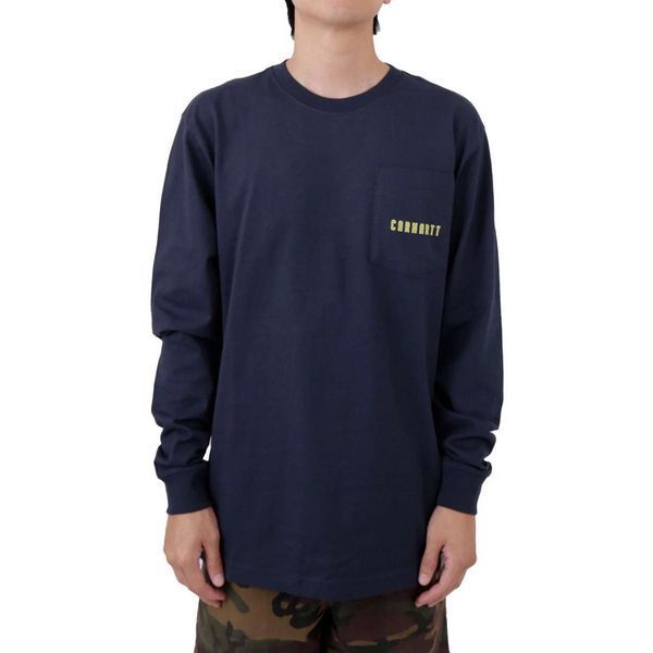Лонгслів Carhartt Loose Fit Heavyweight Long Sleeve Pocket Tough Graphic T-Shirt Navy