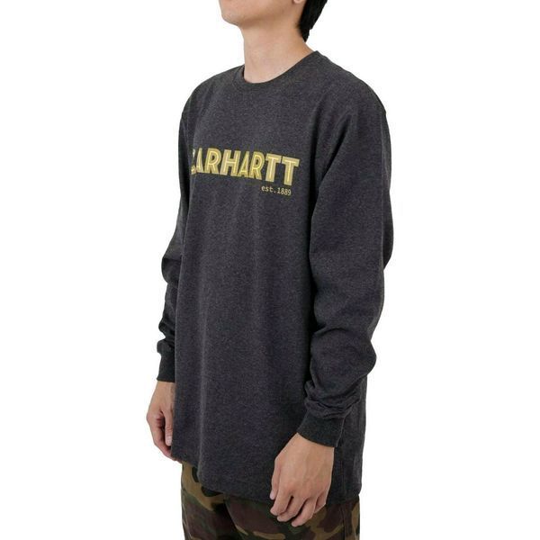Лонгслів Carhartt Loose Fit Heavyweight Long Sleeve Logo Graphic T-Shirt Carbon Heather